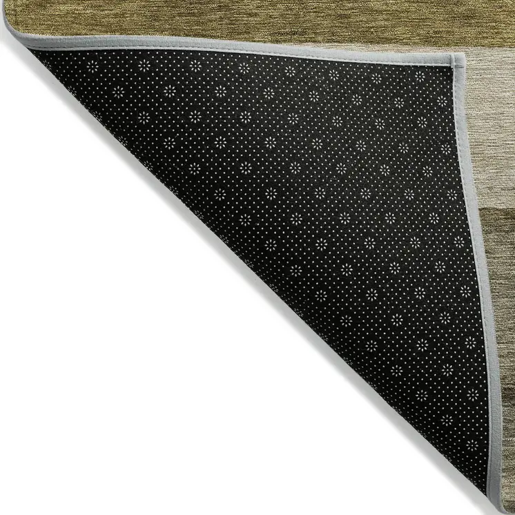 9' X 12' Coffee Ivory And Gray Abstract Washable Indoor Outdoor Area Rug