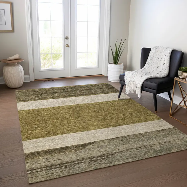 9' X 12' Coffee Ivory And Gray Abstract Washable Indoor Outdoor Area Rug