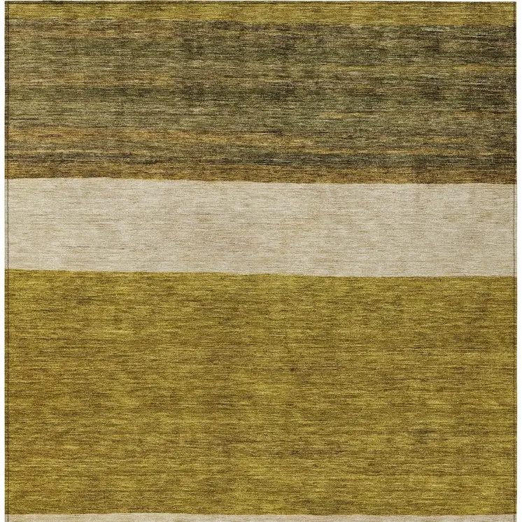 10' X 14' Gold Beige And Gray Abstract Washable Indoor Outdoor Area Rug