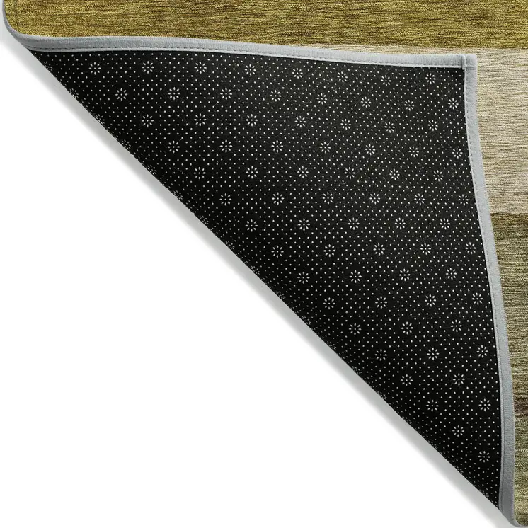 10' X 14' Gold Beige And Gray Abstract Washable Indoor Outdoor Area Rug