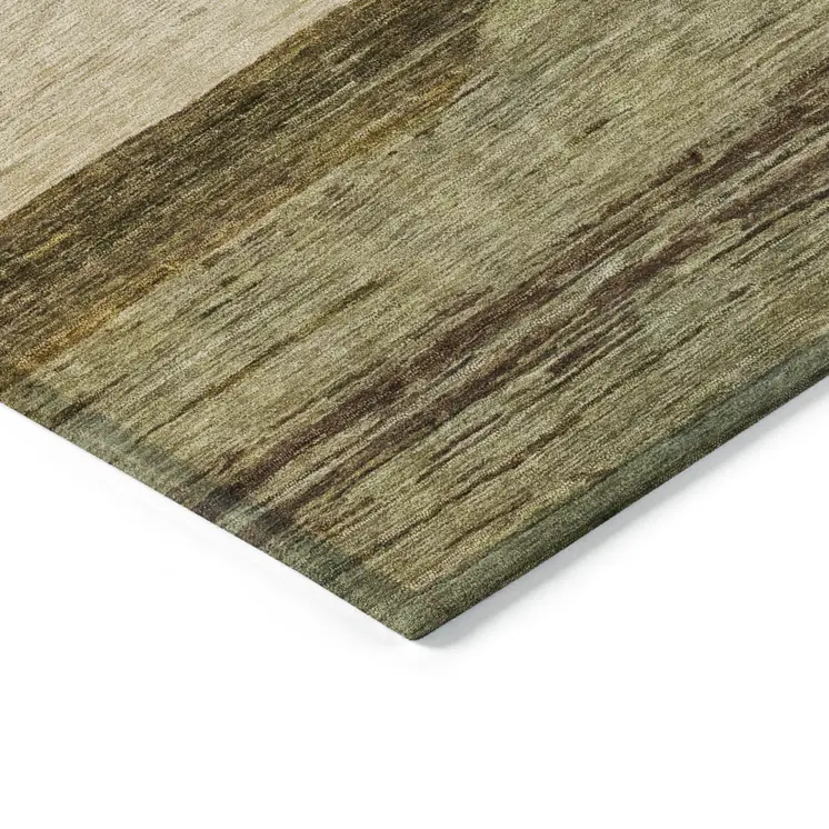 10' X 14' Gold Beige And Gray Abstract Washable Indoor Outdoor Area Rug