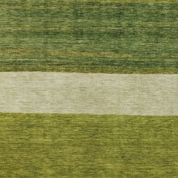 3' X 5' Olive Green Fern Green And Ivory Abstract Washable Indoor Outdoor Area Rug