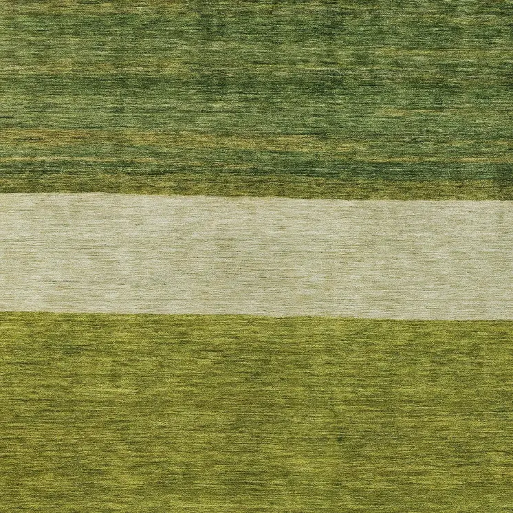 8' X 10' Olive Green Fern Green And Ivory Abstract Washable Indoor Outdoor Area Rug