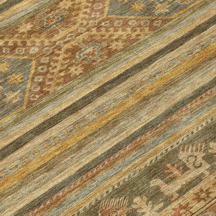 8' Beige Taupe And Gold Round Tribal Washable Indoor Outdoor Area Rug