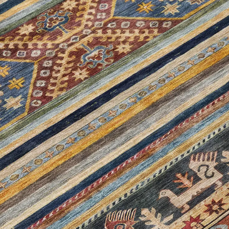 5' X 8' Rust Gray And Gold Tribal Washable Indoor Outdoor Area Rug
