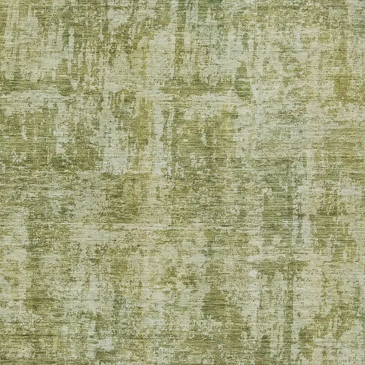 3' X 5' Artichoke Green And Beige Abstract Washable Indoor Outdoor Area Rug