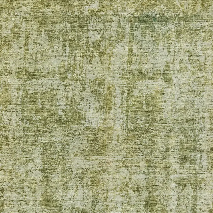 8' X 10' Artichoke Green And Beige Abstract Washable Indoor Outdoor Area Rug