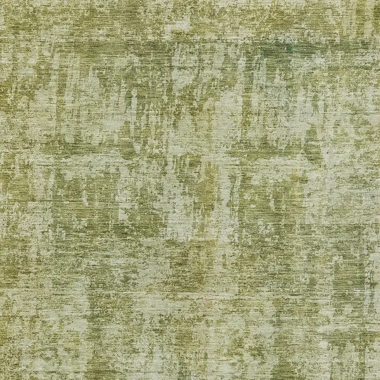 10' X 14' Artichoke Green And Beige Abstract Washable Indoor Outdoor Area Rug