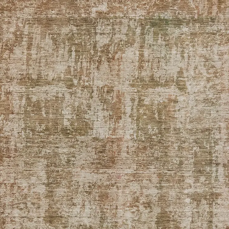 3' X 5' Beige And Copper Abstract Washable Indoor Outdoor Area Rug