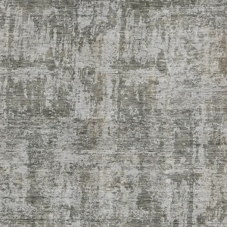 9' X 12' Pewter And Ivory Abstract Washable Indoor Outdoor Area Rug