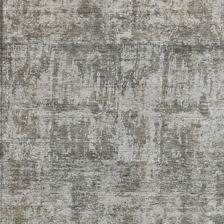 10' X 14' Pewter And Ivory Abstract Washable Indoor Outdoor Area Rug