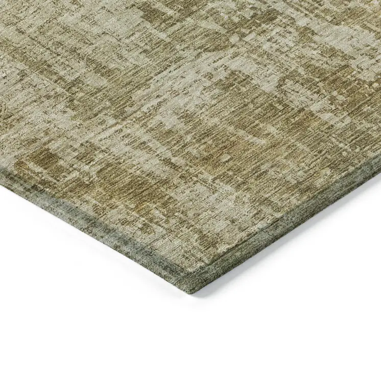 3' X 5' Taupe And Beige Abstract Washable Indoor Outdoor Area Rug