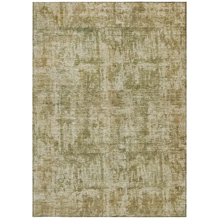 3' X 5' Taupe And Beige Abstract Washable Indoor Outdoor Area Rug