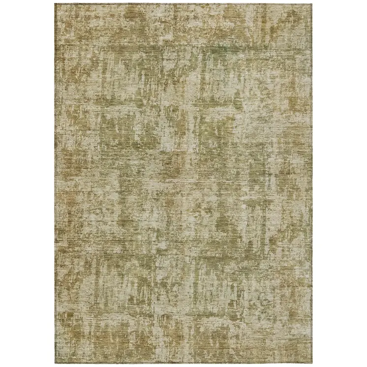 9' X 12' Taupe And Beige Abstract Washable Indoor Outdoor Area Rug