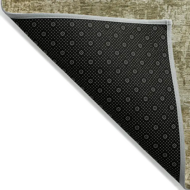 9' X 12' Taupe And Beige Abstract Washable Indoor Outdoor Area Rug