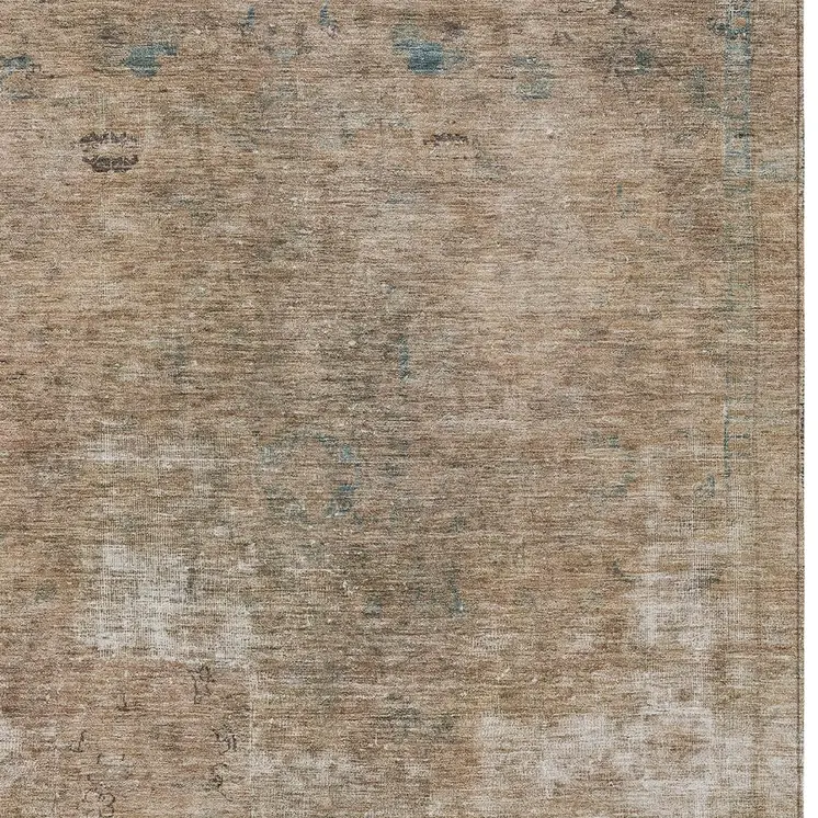10' X 14' Beige And Taupe Abstract Washable Indoor Outdoor Area Rug