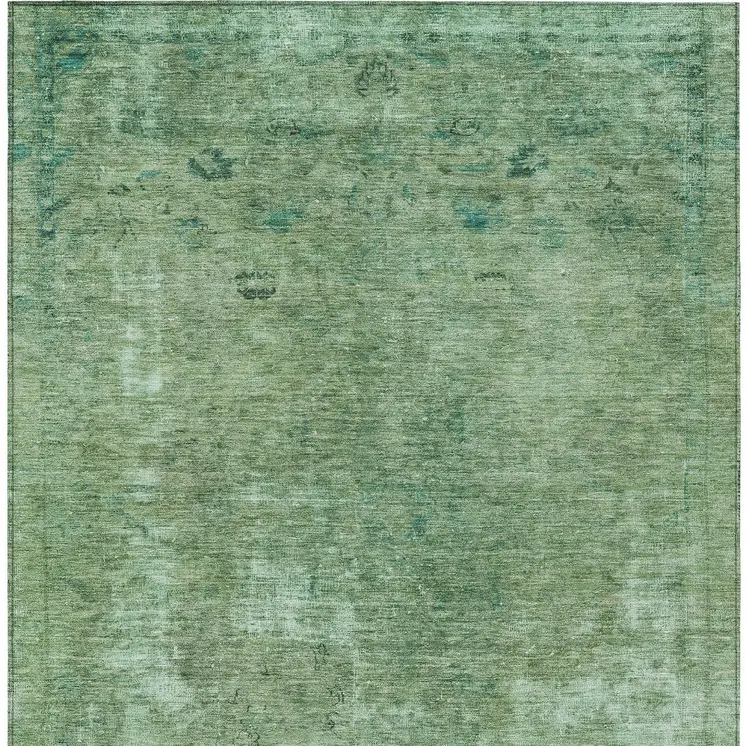 10' X 14' Sage And Mint Green Abstract Washable Indoor Outdoor Area Rug