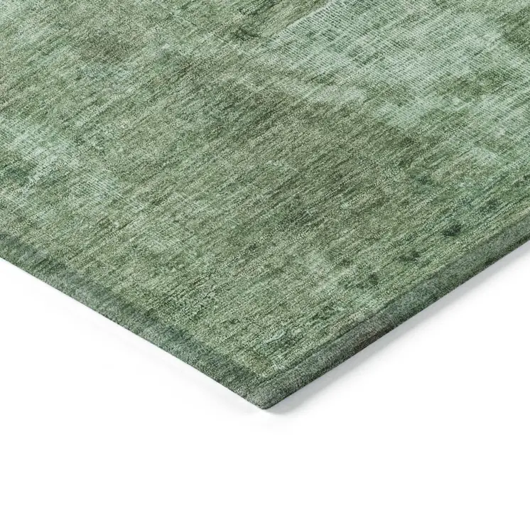 10' X 14' Sage And Mint Green Abstract Washable Indoor Outdoor Area Rug