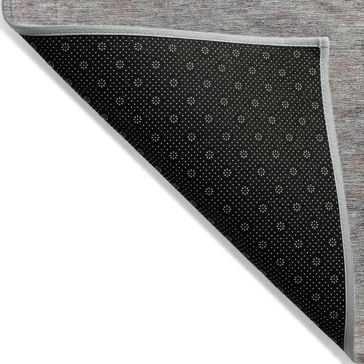 3' X 5' Pewter And Gray Aztec Washable Indoor Outdoor Area Rug