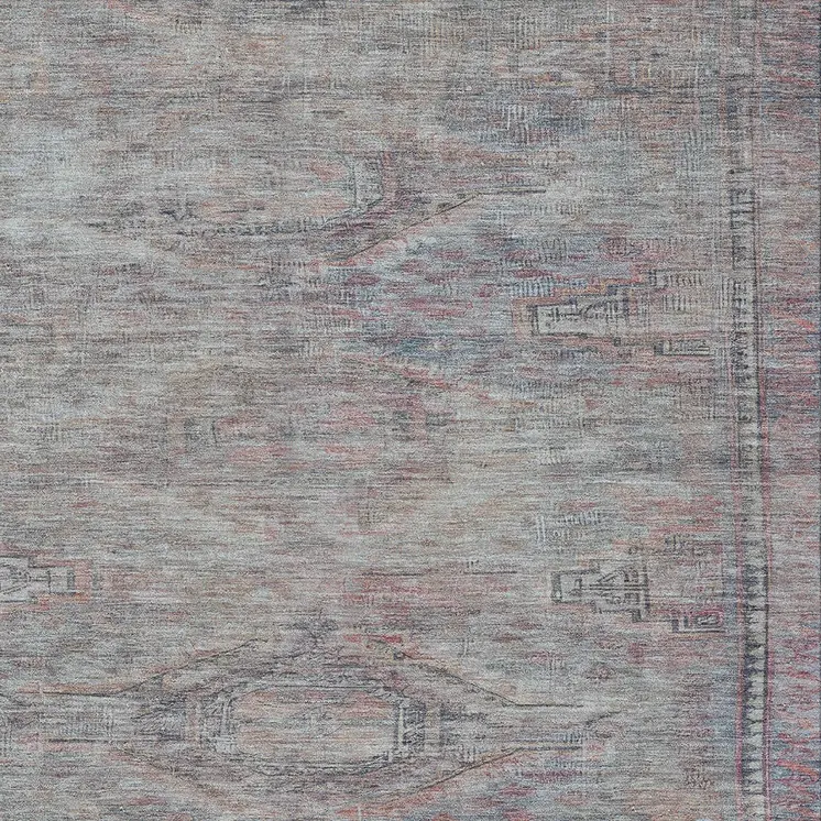 10' X 14' Pewter And Gray Aztec Washable Indoor Outdoor Area Rug