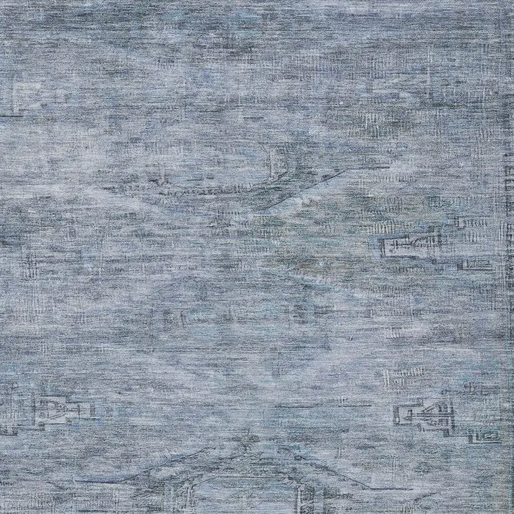 10' X 14' Sky Blue And Gray Aztec Washable Indoor Outdoor Area Rug