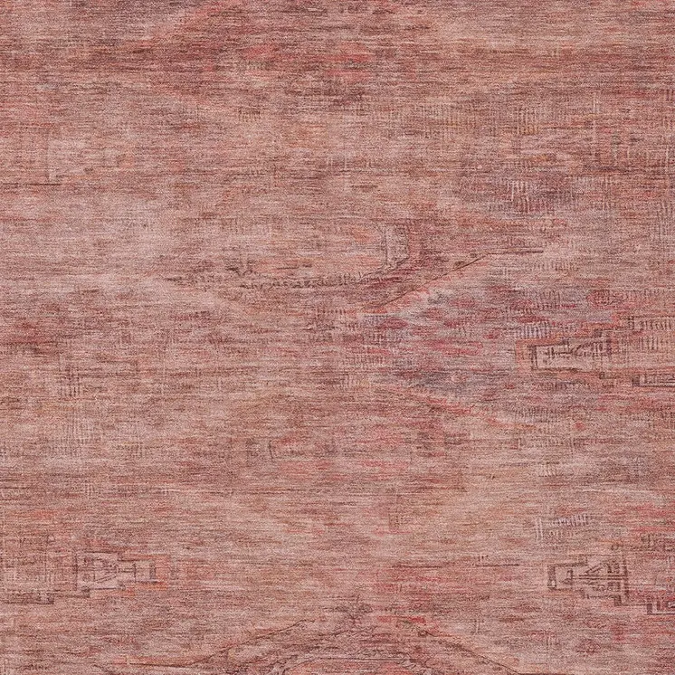 10' X 14' Terra Cotta And Salmon Aztec Washable Indoor Outdoor Area Rug