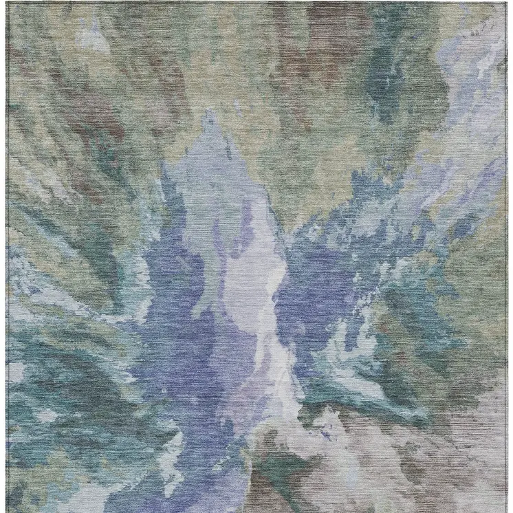 10' X 14' Blue And Gray Abstract Washable Indoor Outdoor Area Rug