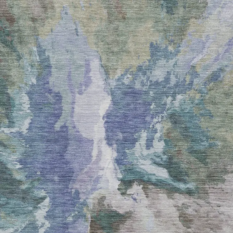 10' X 14' Blue And Gray Abstract Washable Indoor Outdoor Area Rug