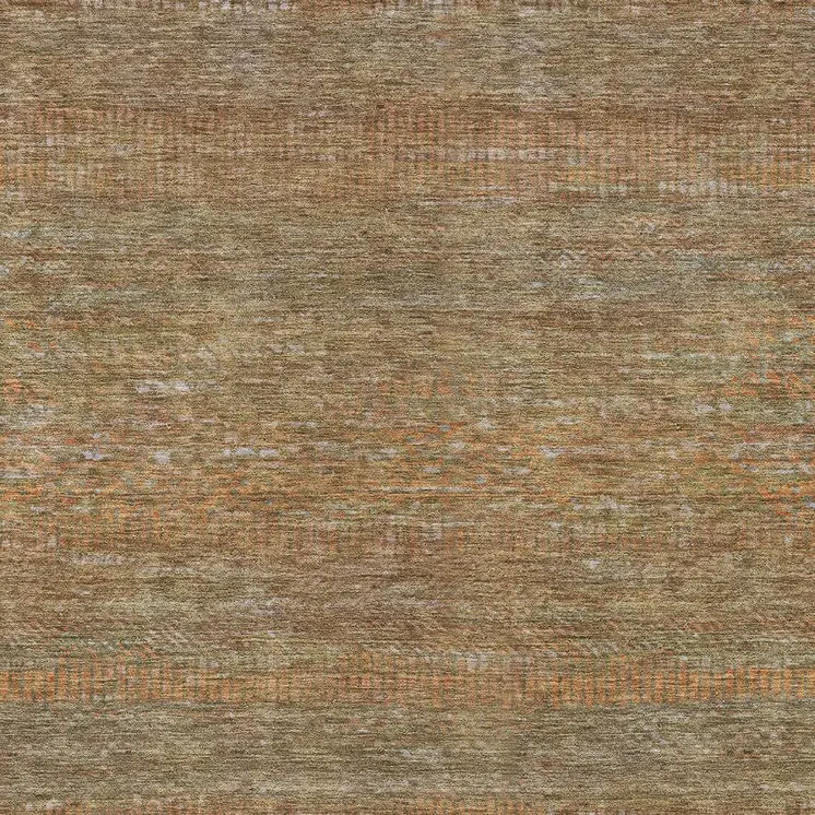 8' X 10' Taupe And Brown Striped Washable Indoor Outdoor Area Rug
