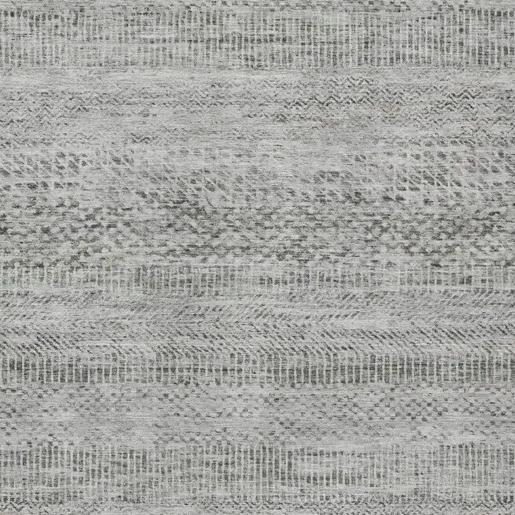 8' X 10' Gray And Charcoal Striped Washable Indoor Outdoor Area Rug