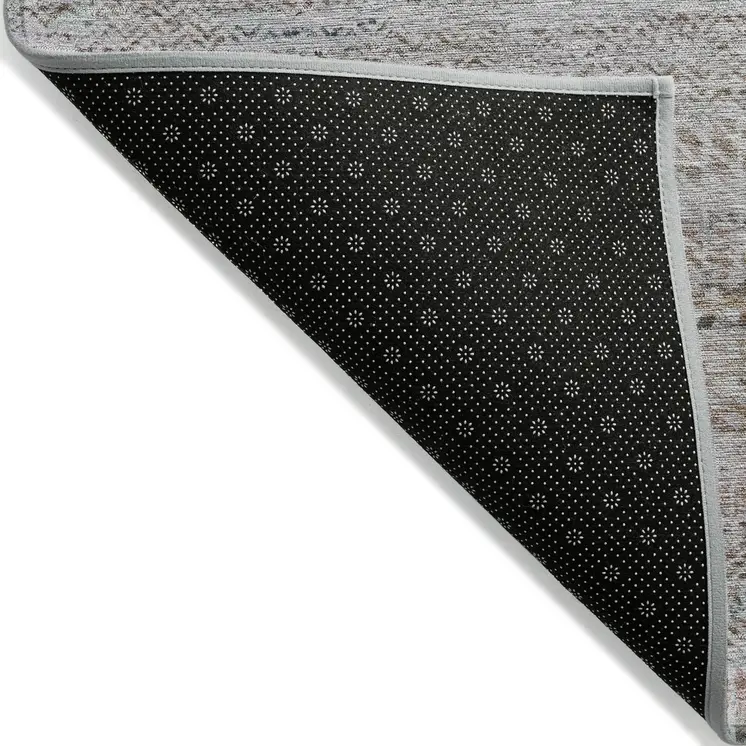 10' X 14' Linen And Gray Striped Washable Indoor Outdoor Area Rug