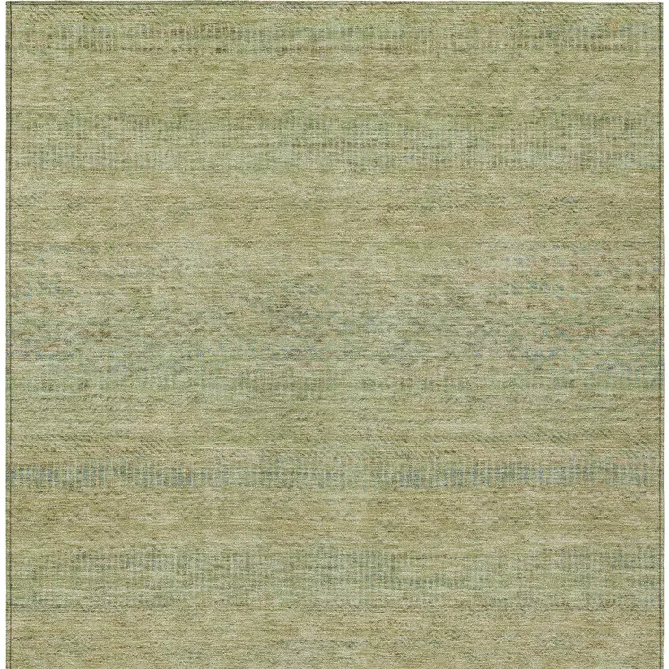 3' X 5' Wheat And Sage Striped Washable Indoor Outdoor Area Rug