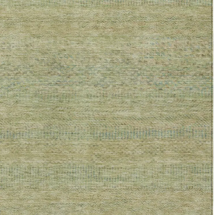 3' X 5' Wheat And Sage Striped Washable Indoor Outdoor Area Rug