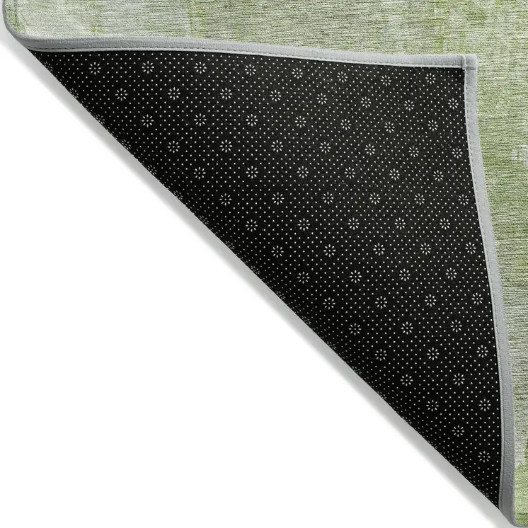 5' X 8' Artichoke Green And Mint Green Abstract Washable Indoor Outdoor Area Rug