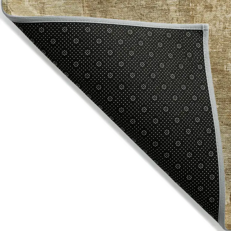 3' X 5' Brown And Beige Abstract Washable Indoor Outdoor Area Rug