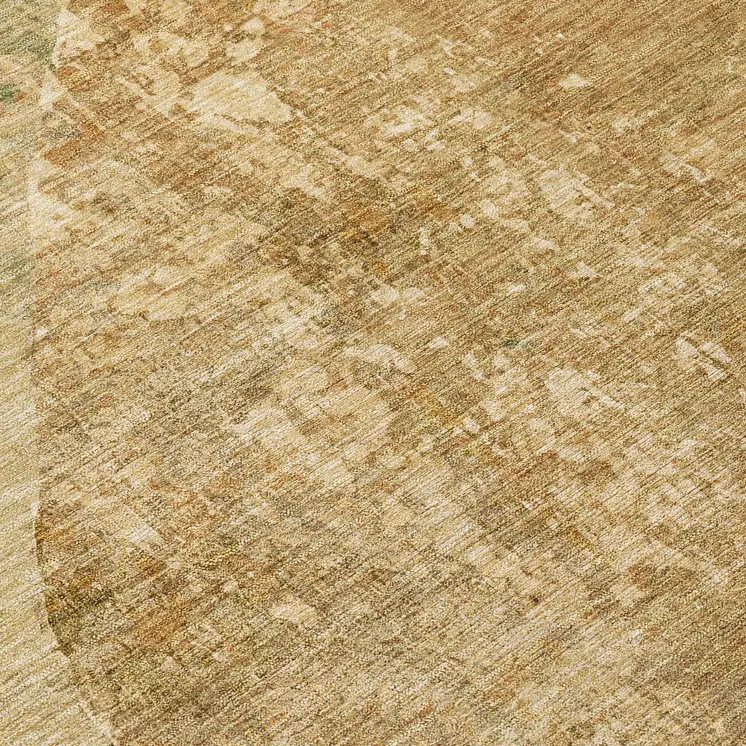 8' Brown And Beige Round Abstract Washable Indoor Outdoor Area Rug