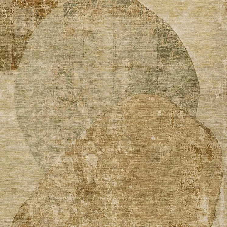 8' X 10' Brown And Beige Abstract Washable Indoor Outdoor Area Rug