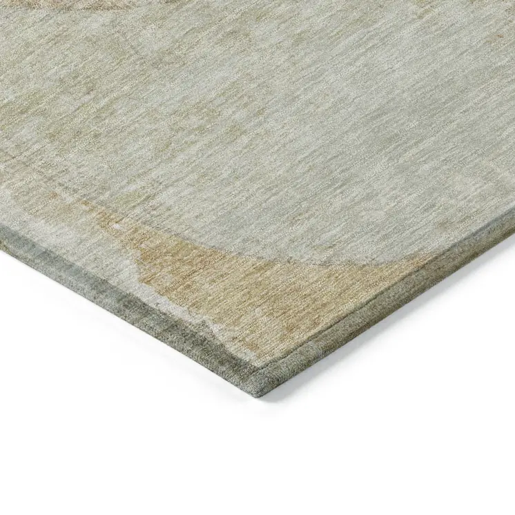 3' X 5' Taupe And Beige Abstract Washable Indoor Outdoor Area Rug