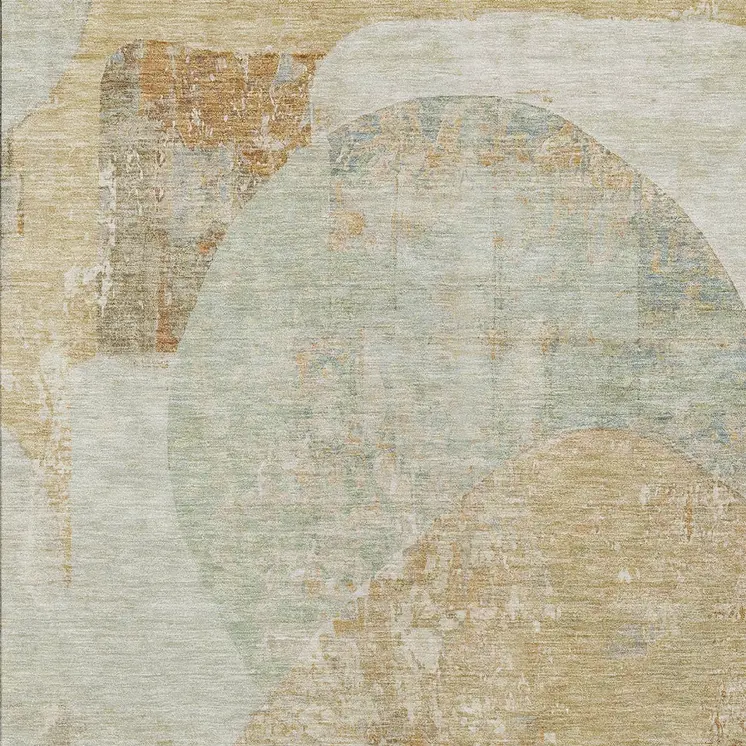 5' X 8' Taupe And Beige Abstract Washable Indoor Outdoor Area Rug
