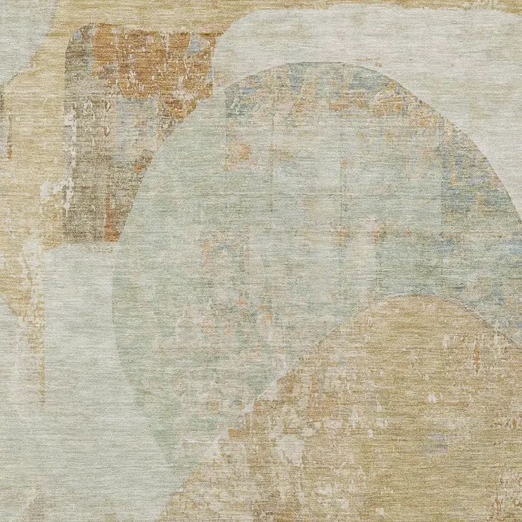 9' X 12' Taupe And Beige Abstract Washable Indoor Outdoor Area Rug