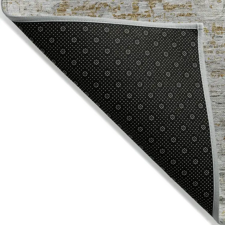 5' X 8' Taupe And Beige Medallion Washable Indoor Outdoor Area Rug