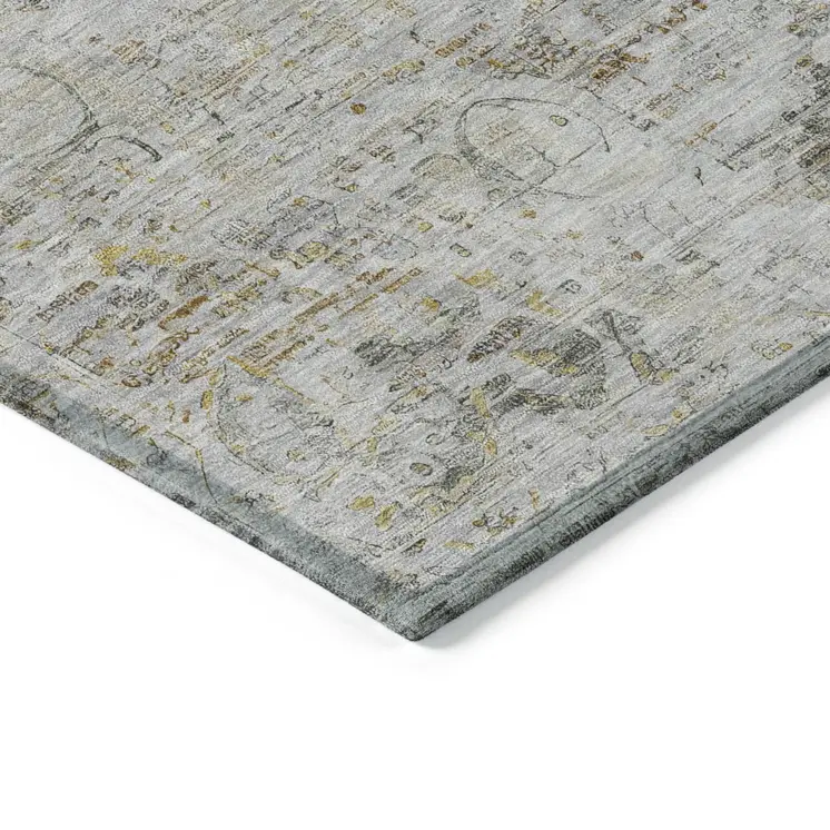 5' X 8' Taupe And Beige Medallion Washable Indoor Outdoor Area Rug