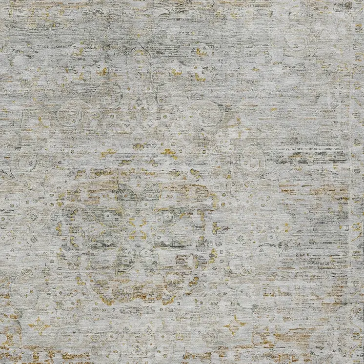 8' X 10' Taupe And Beige Medallion Washable Indoor Outdoor Area Rug