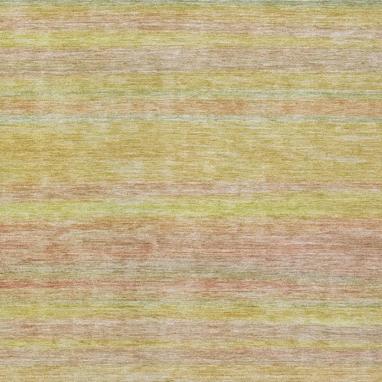 5' X 8' Gold And Blush Striped Washable Indoor Outdoor Area Rug