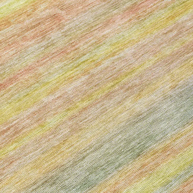 8' Gold And Blush Round Striped Washable Indoor Outdoor Area Rug