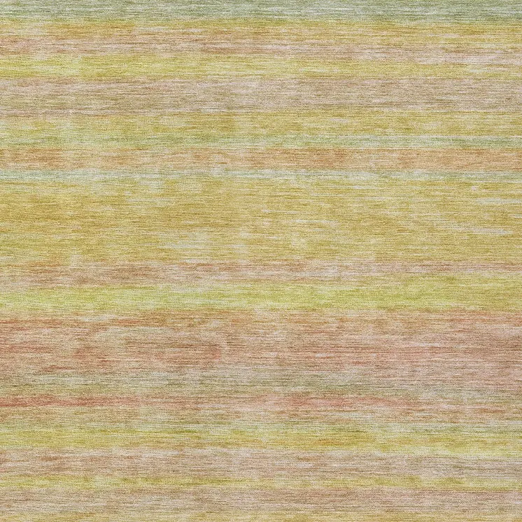 10' X 14' Gold And Blush Striped Washable Indoor Outdoor Area Rug