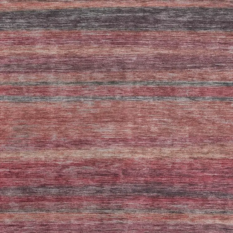 5' X 8' Rust And Blush Striped Washable Indoor Outdoor Area Rug