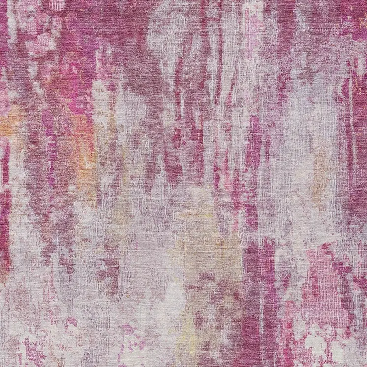 5' X 8' Pink Ivory And Lavender Abstract Washable Indoor Outdoor Area Rug
