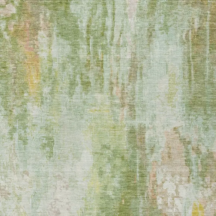 5' X 8' Sage Wheat And Ivory Abstract Washable Indoor Outdoor Area Rug