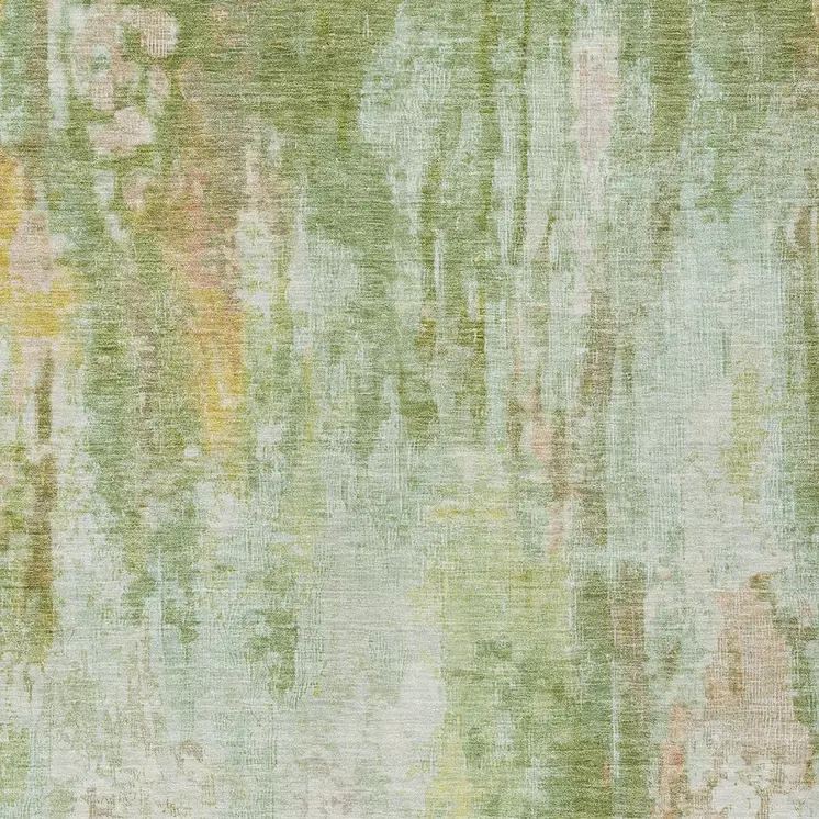 8' X 10' Sage Wheat And Ivory Abstract Washable Indoor Outdoor Area Rug